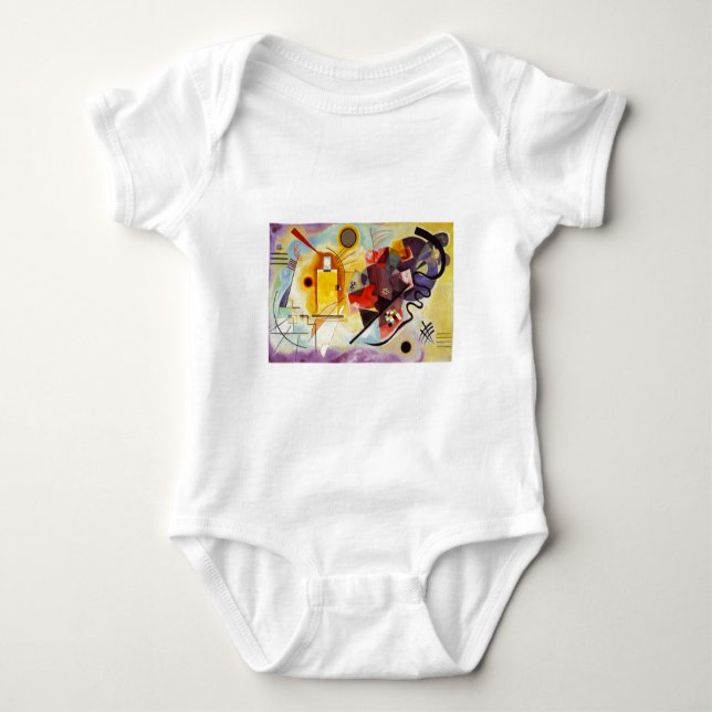 Body Para Bebê Amarelo Vermelho Azul Kandinsky (Frente)