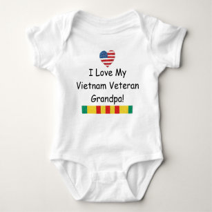 Body Para Bebê Ame meu Bodysuit do vovô do veterano de Vietnam