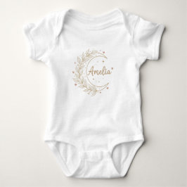 Body Para Bebê Amelia Custom Name Baby Bodysuit - Elegant Celesti