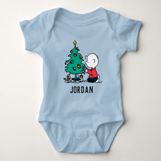 Body Para Bebê Amendoins | Charlie Brown Christmas | Adicione seu (Frente)