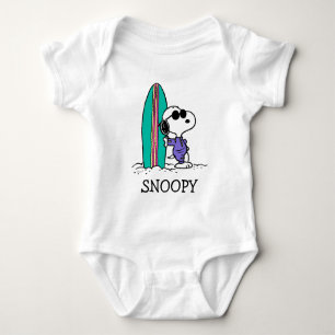 Body Para Bebê Amendoins   Coluna Alta do Oceano de Snoopy