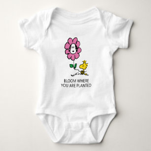 Body Para Bebê Amendoins   Esnoopia E Flor De Madeira