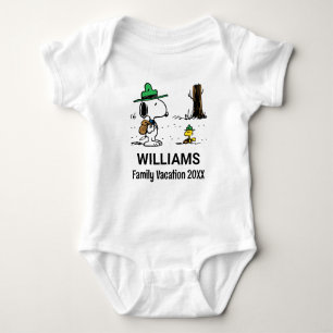 Body Para Bebê Amendoins   Férias Snoopy & Woodstock Family