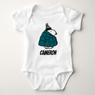Body Para Bebê Amendoins Jaqueta Puffer de inverno de Snoopy