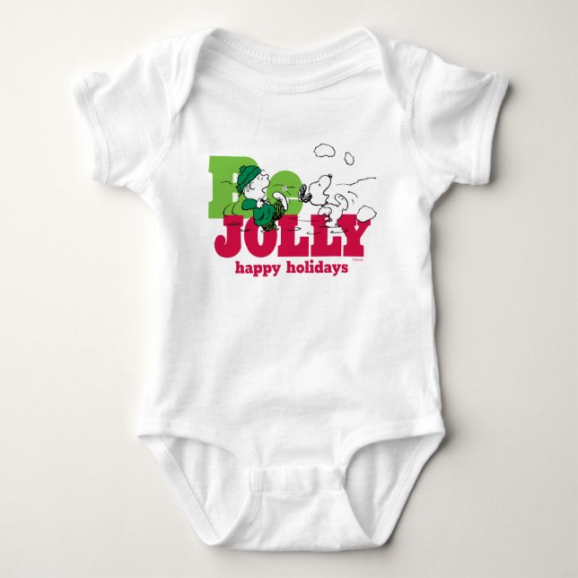 Body Para Bebê Amendoins | Linus & Snoopy Be Jolly (Frente)