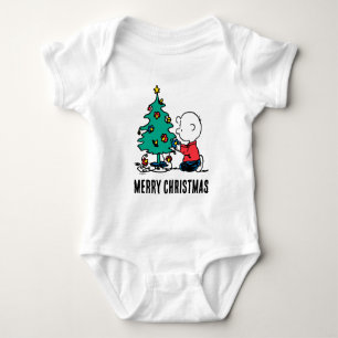 Body Para Bebê Amendoins   Luzes de Natal Charlie Brown