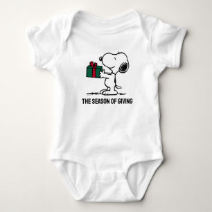 Body Para Bebê Amendoins Presente de Natal Snoopy Giver