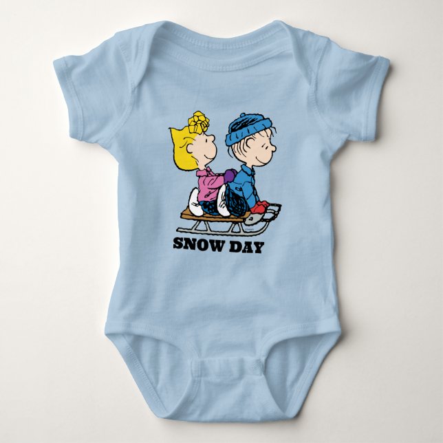 Body Para Bebê Amendoins | Sally & Linus Sled Riding (Frente)