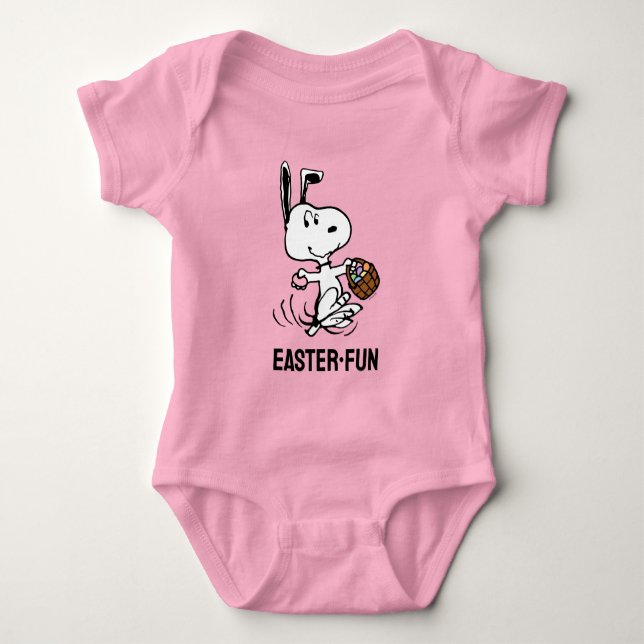 Body Para Bebê Amendoins | Snoopy, Bola Páscoa (Frente)