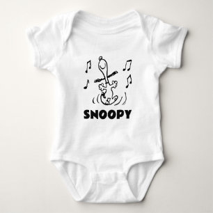 Body Para Bebê Amendoins   Snoopy Dancing