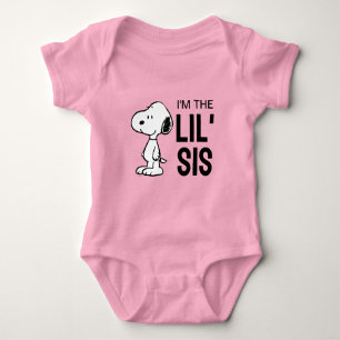Body Para Bebê Amendoins Snoopy   Eu sou a Irmãzinha