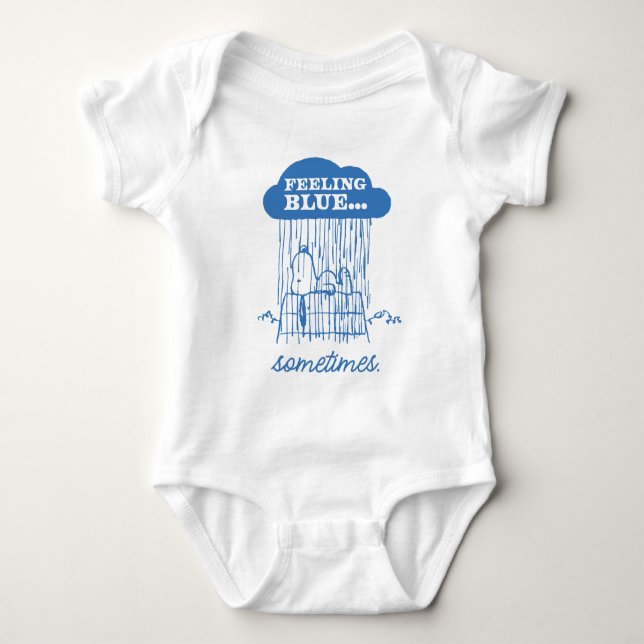Body Para Bebê Amendoins | Snoopy Feeling Blue Também Está Bem (Frente)