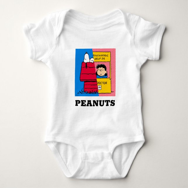Body Para Bebê Amendoins | Snoopy & Lucy Half & Half (Frente)