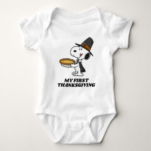 Body Para Bebê Amendoins   Snoopy Pilgrim - Ação de Graças Às Min