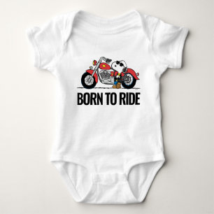 Body Para Bebê Amendoins   Snoopy & Sua Motocicleta