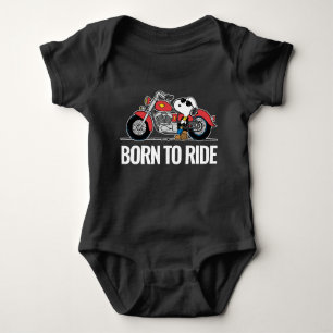 Body Para Bebê Amendoins   Snoopy & Sua Motocicleta