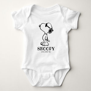 Body Para Bebê Amendoins   Snoopy Sunglass Ponder