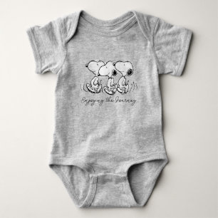 Body Para Bebê Amendoins   Snoopy Walking Alto