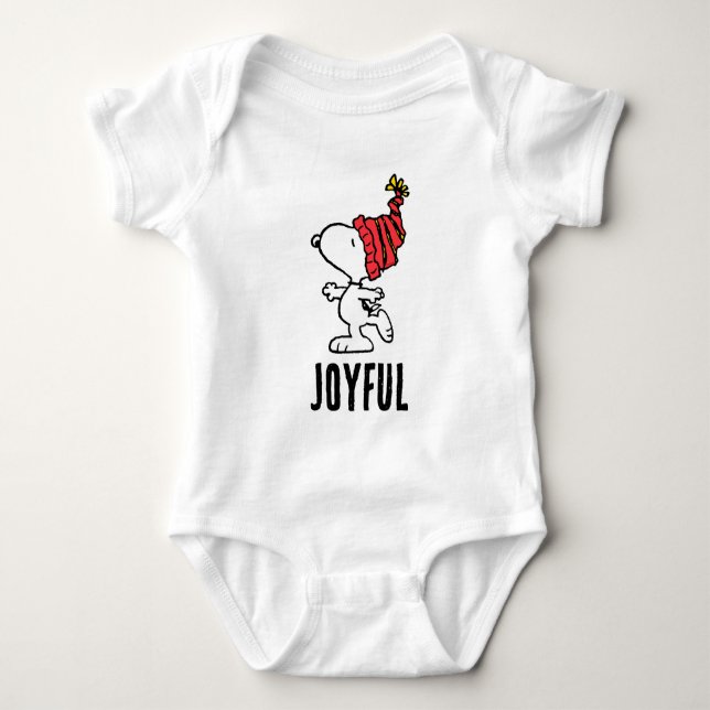 Body Para Bebê Amendoins | Snoopy Winter Beanie Boné (Frente)