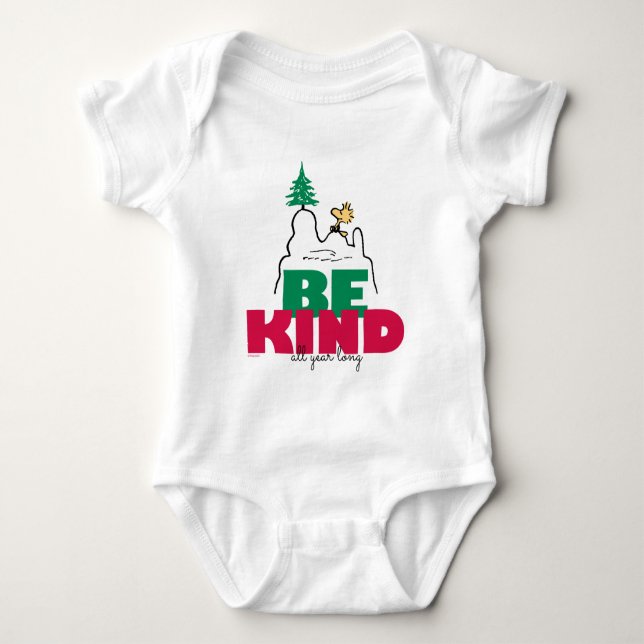 Body Para Bebê Amendoins | Snoopy & Woodstock Be Kind (Frente)