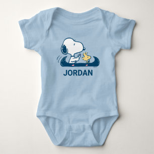 Body Para Bebê Amendoins   Snoopy & Woodstock canoé