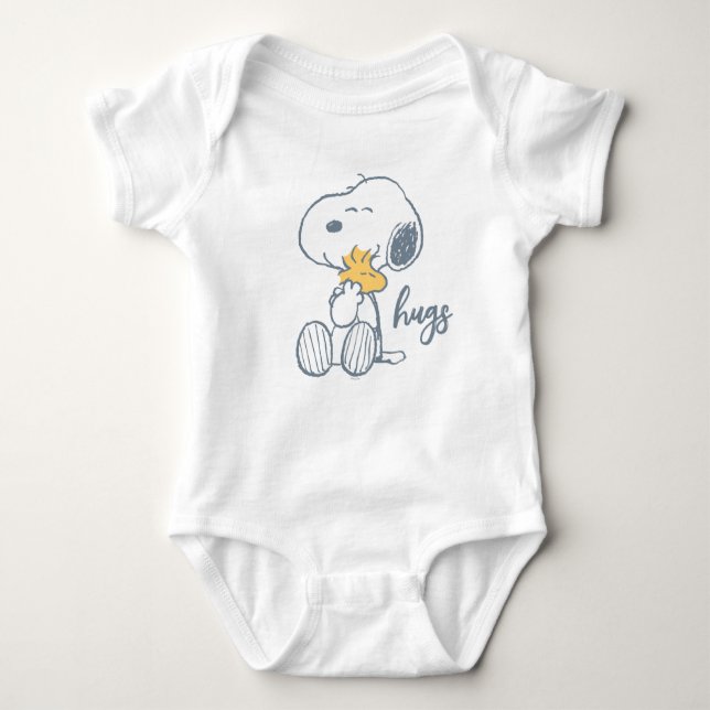 Body Para Bebê Amendoins | Snoopy & Woodstock Hug (Frente)
