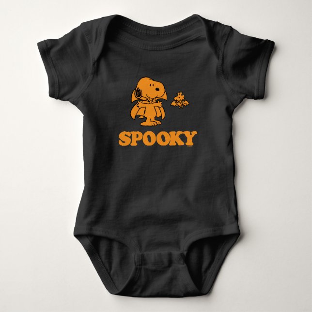 Body Para Bebê Amendoins | Vampiros Snoopy & Woodstock Spookies (Frente)