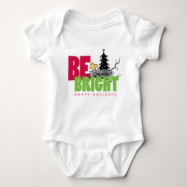 Body Para Bebê Amendoins | Woodstock Christmas Be Bright (Frente)
