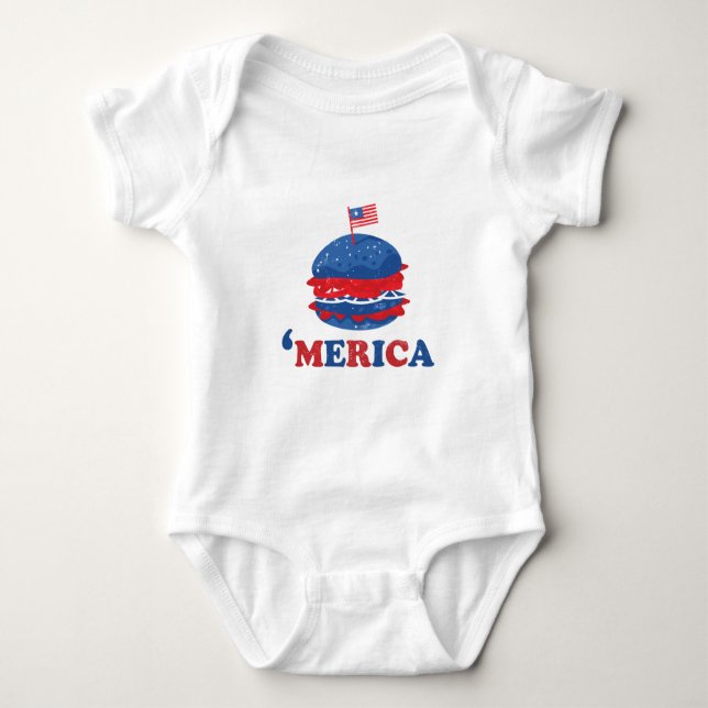 Body Para Bebê América 4 de julho (Frente)