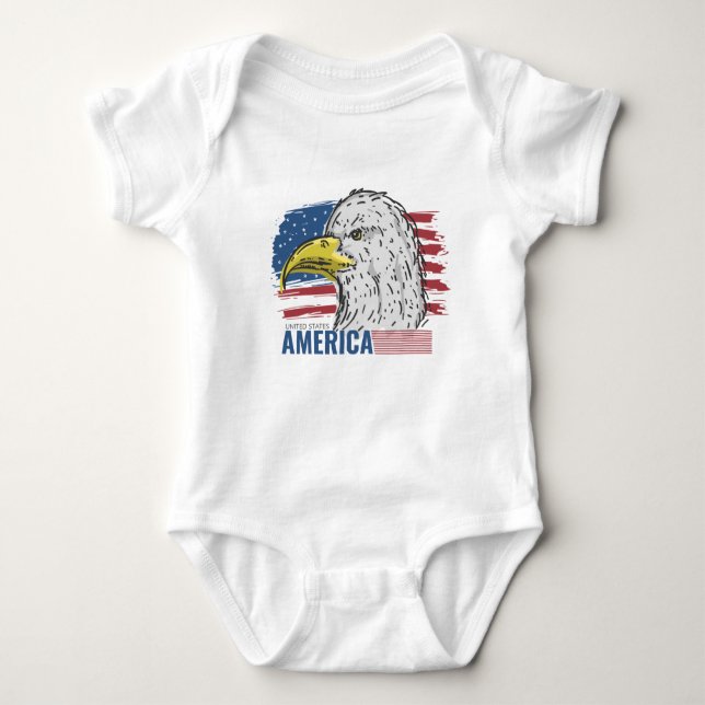 Body Para Bebê America Eagle nos EUA (Frente)