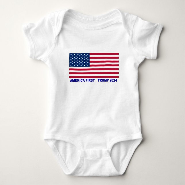 Body Para Bebê América First Trump 2024 (Frente)