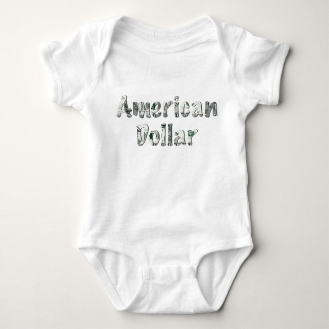 Body Para Bebê American Dollar Money Typography – Cute Baby (Frente)