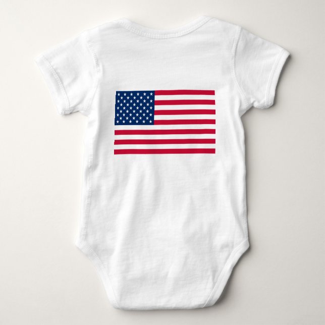 Body Para Bebê American Flag Baby Bodyfato ou T-Shirt (Verso)