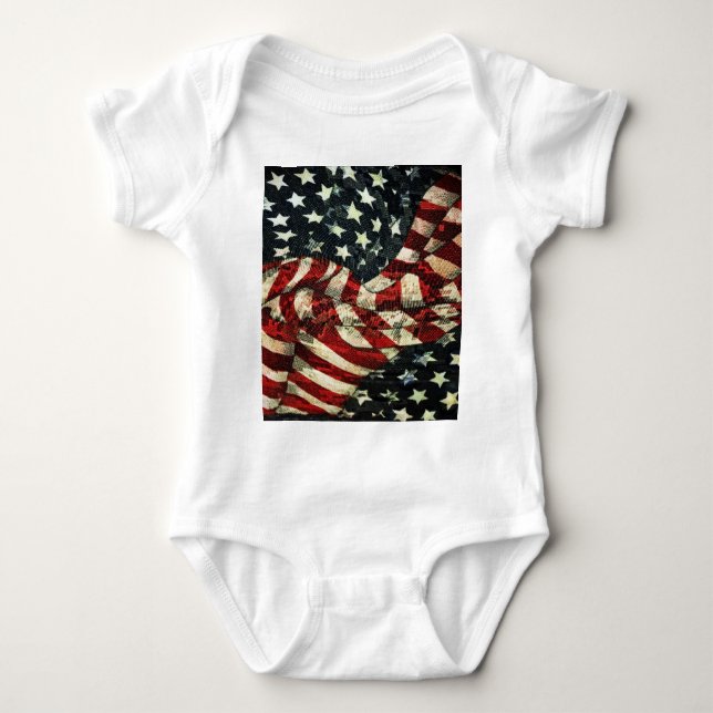 Body Para Bebê American Flag-Camouflage por Shirley Taylor (Frente)