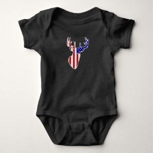 Body Para Bebê American Flag Whitetail Buck