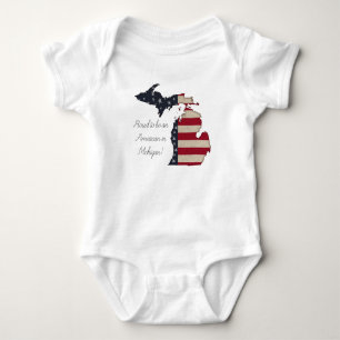 Body Para Bebê Americana Michigan Orgulho americano em Michigan