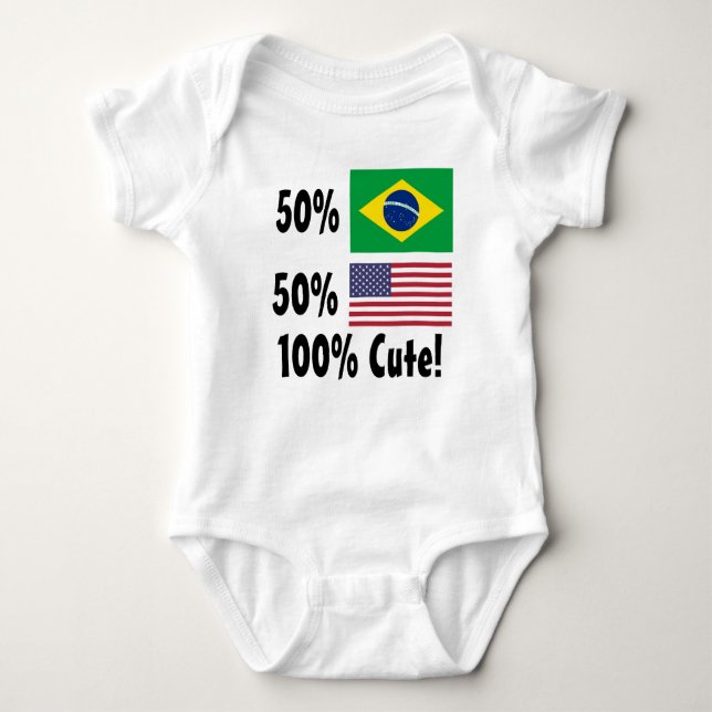 Body Para Bebê Americano 100% do brasileiro 50% de 50% bonito (Frente)