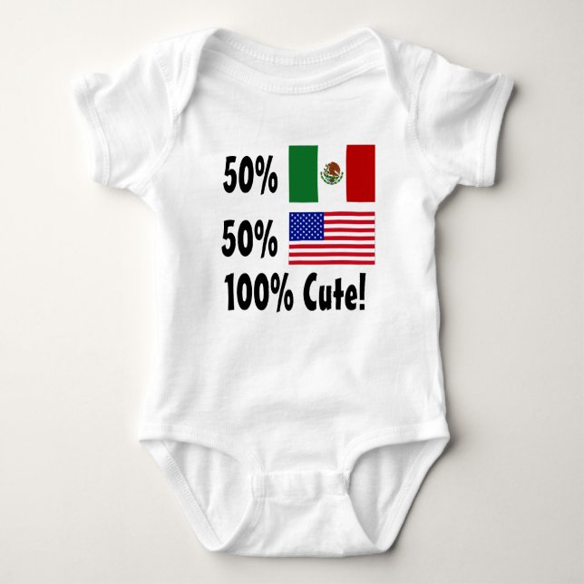 Body Para Bebê Americano 100% do mexicano 50% de 50% bonito! (Frente)