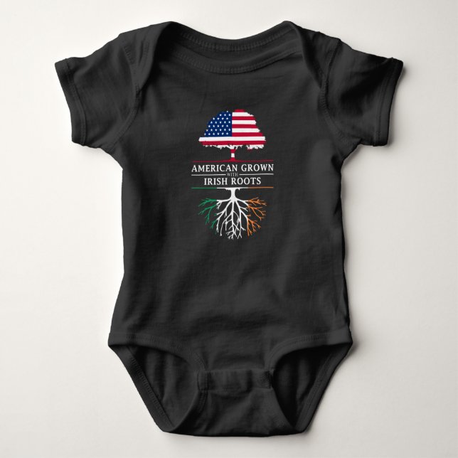 Body Para Bebê Americano crescido com design de Ireland   das (Frente)