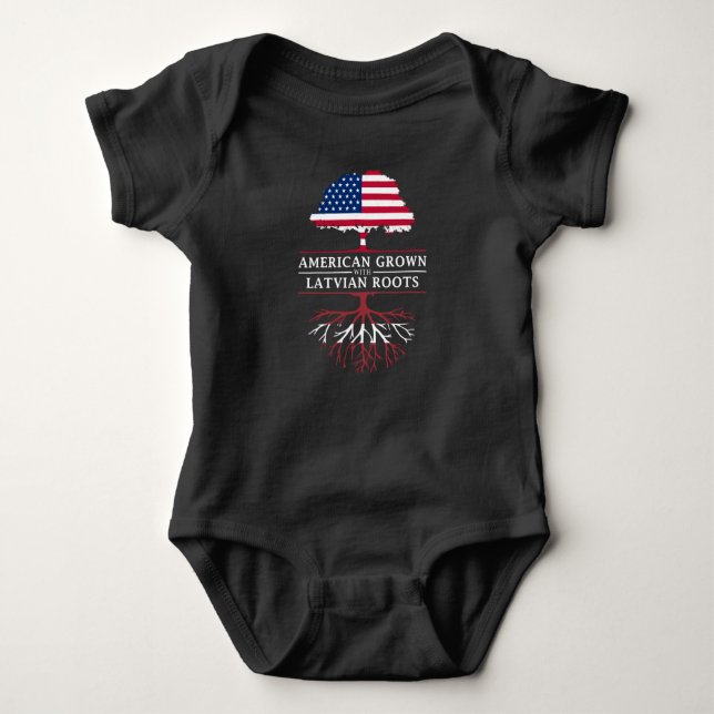 Body Para Bebê Americano crescido com design de Latvia   das (Frente)