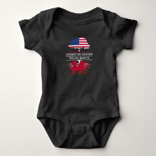 Body Para Bebê Americano crescido com design de Wales das