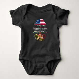 Body Para Bebê Americano crescido com design siciliano   de