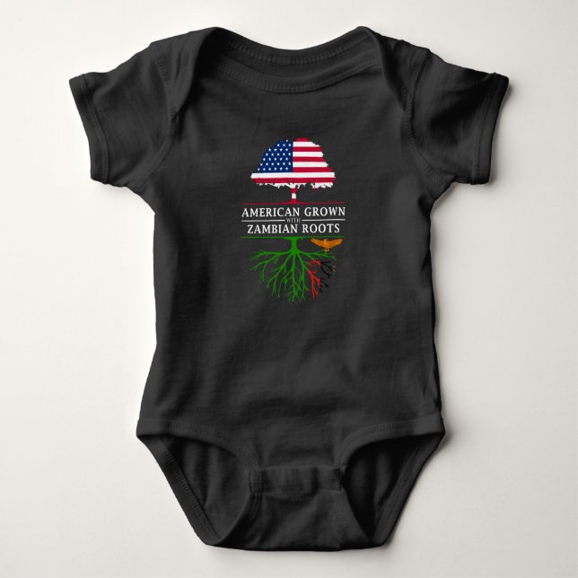 Body Para Bebê Americano crescido com design zambiano   da Zâmbia (Frente)