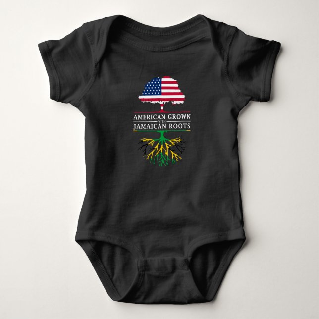 Body Para Bebê Americano crescido com raizes jamaicanas   Jamaica (Frente)