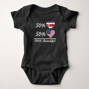 Body Para Bebê Americano de Rican 50% da costela de 50% 100%