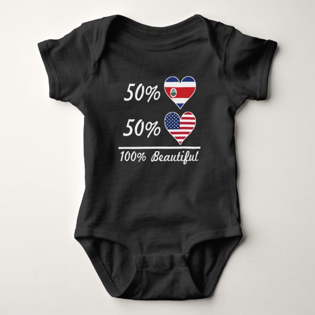 Body Para Bebê Americano de Rican 50% da costela de 50% 100% (Frente)