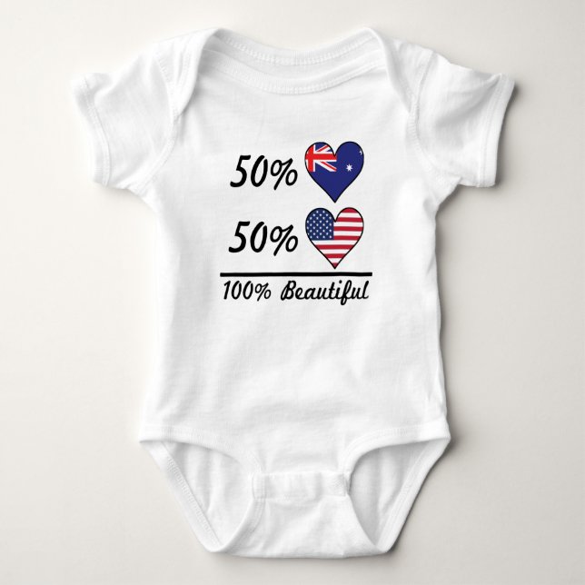 Body Para Bebê Americano do australiano 50% de 50% 100% bonito (Frente)