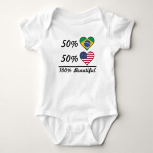 Body Para Bebê Americano do brasileiro 50% de 50% 100% bonito