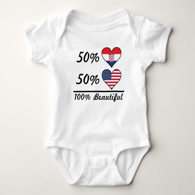 Body Para Bebê Americano do croata 50% de 50% 100% bonito (Frente)