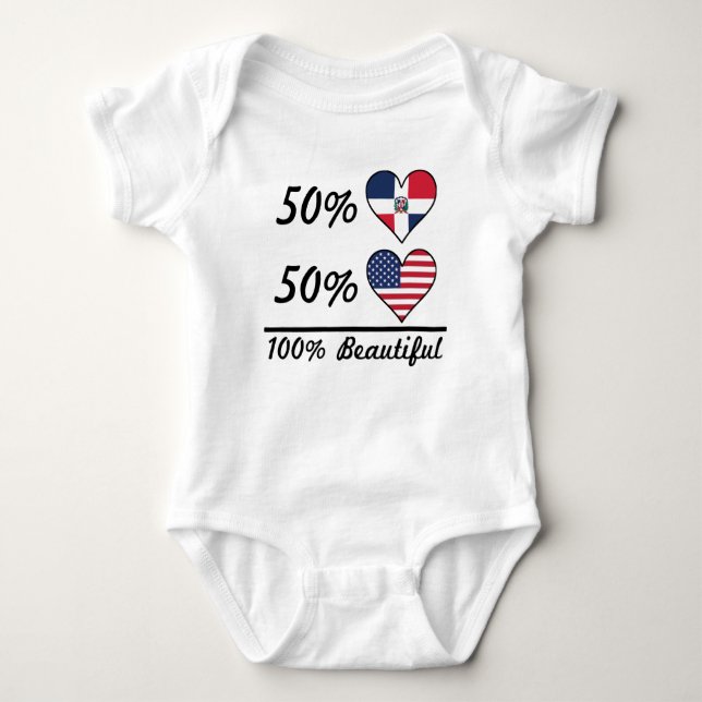 Body Para Bebê Americano do Dominican 50% de 50% 100% bonito (Frente)